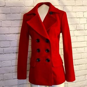 Banana Republic Women’s Red Wool Peacoat Sz-XS